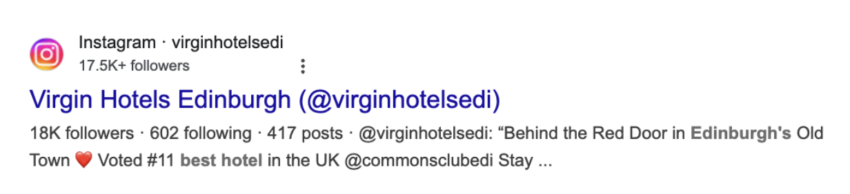 Instagram Social Post in Search